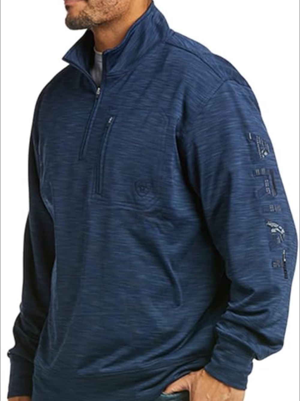 Ariat men’s team logo 1/4 zip sweatshirt blue size small